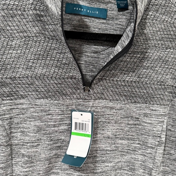 Perry Ellis Women's 1/4 Zip Long Sleeve Heather Golf Pullover, Sun Protection L - Picture 4 of 8